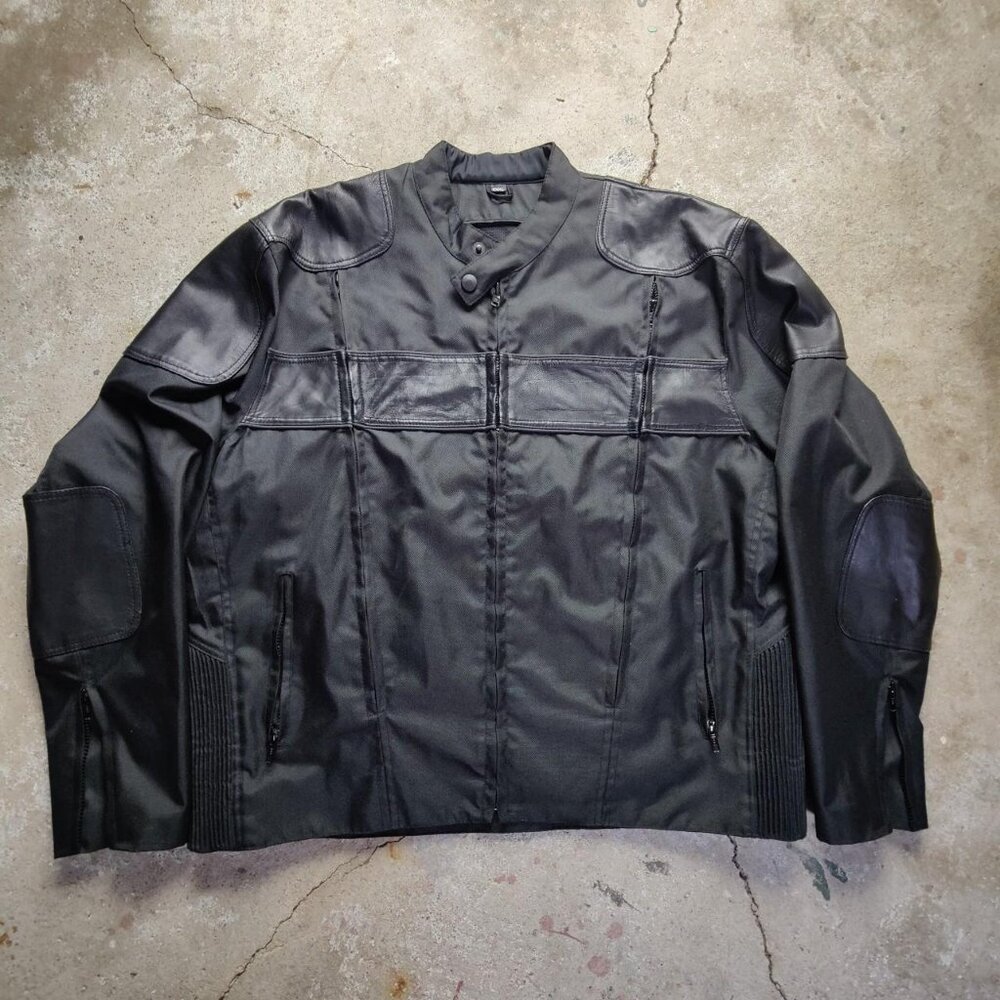 Unique black ventilated motorcycle jacket men's XL